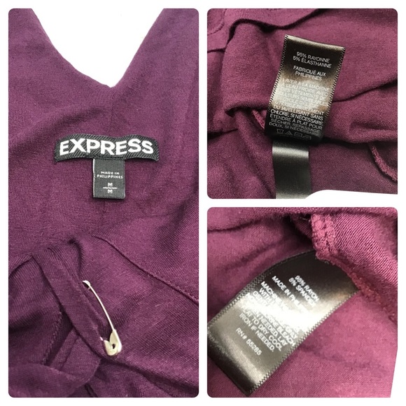 EXPRESS - Twisted V-Neck Midi Sleeveless Dress in Plum Purple - M - Picture 4 of 10
